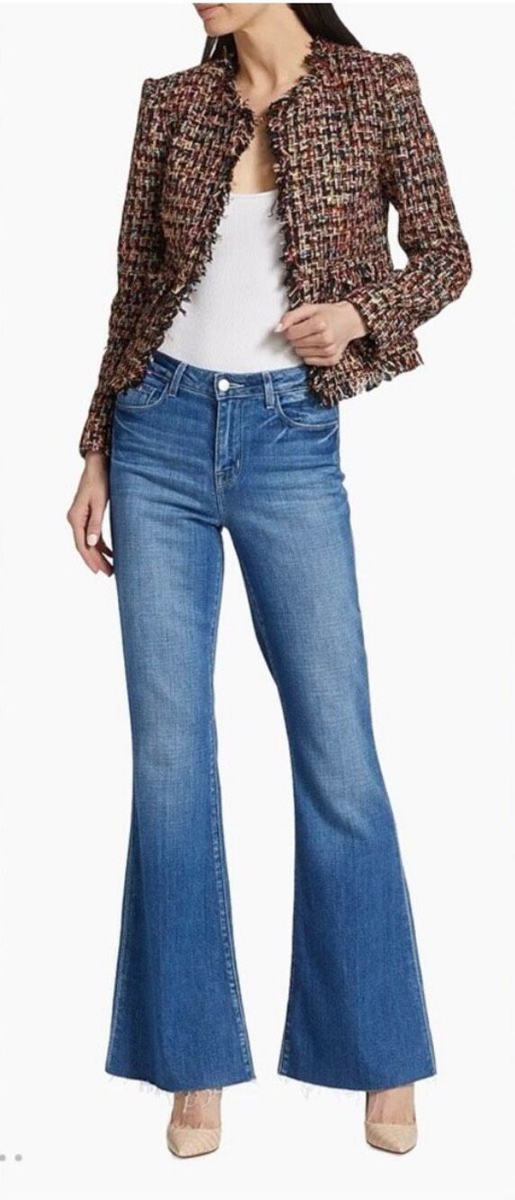 L’Agence Sera High Waisted Flare Jeans 26 Bordello